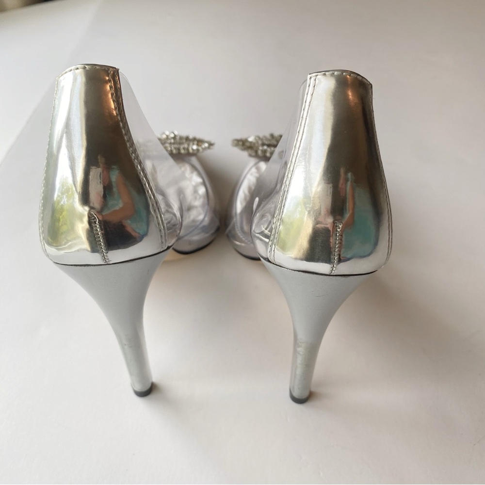 Good American Cinder f*cking Rella Pump Metallic Silver Heels Size 10 NWT - Picture 4 of 13